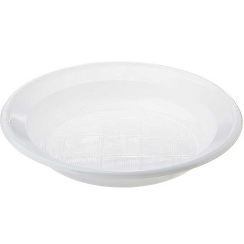 Piatti fondi Re-usable in plastica, diametro 22cm, colore bianco - 25pz -  OFBA srl