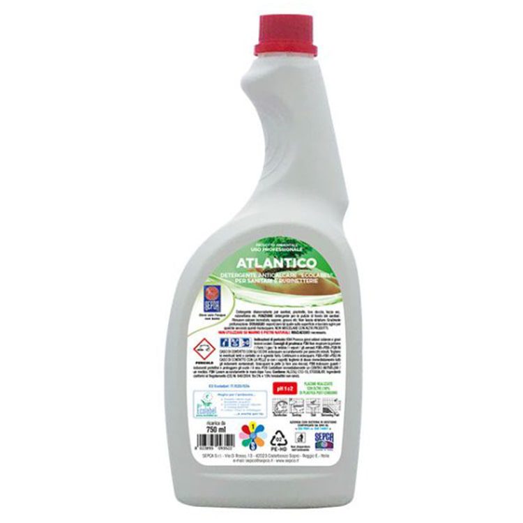 Atlantico Ecolabel detergente professionale anticalcare biodegradabile spray 750ml