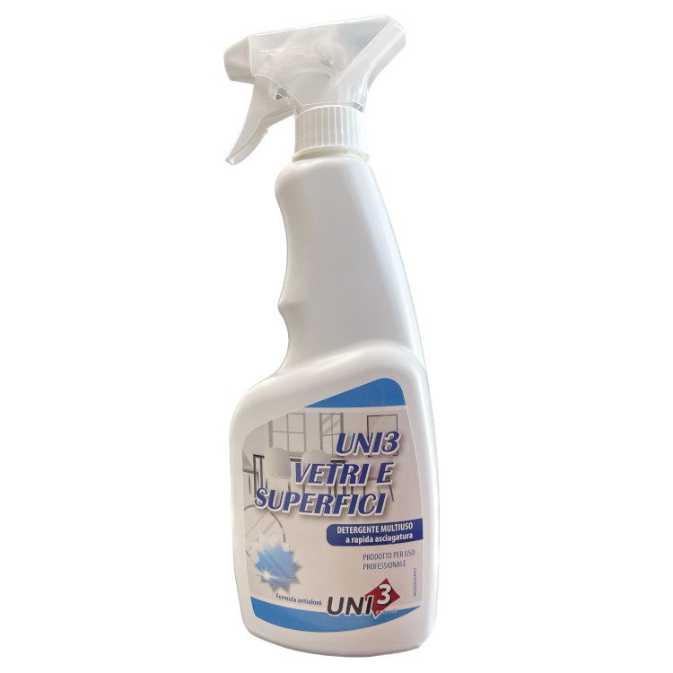 Detergente vetri e superfici Uni3 - Forniture aziendali - Uni3 Servizi